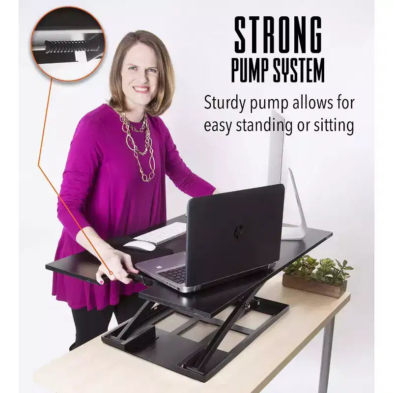 X-Elite Pro 36 convertitore da scrivania sit-stand con regolazione pneumatica dell'altezza, nero