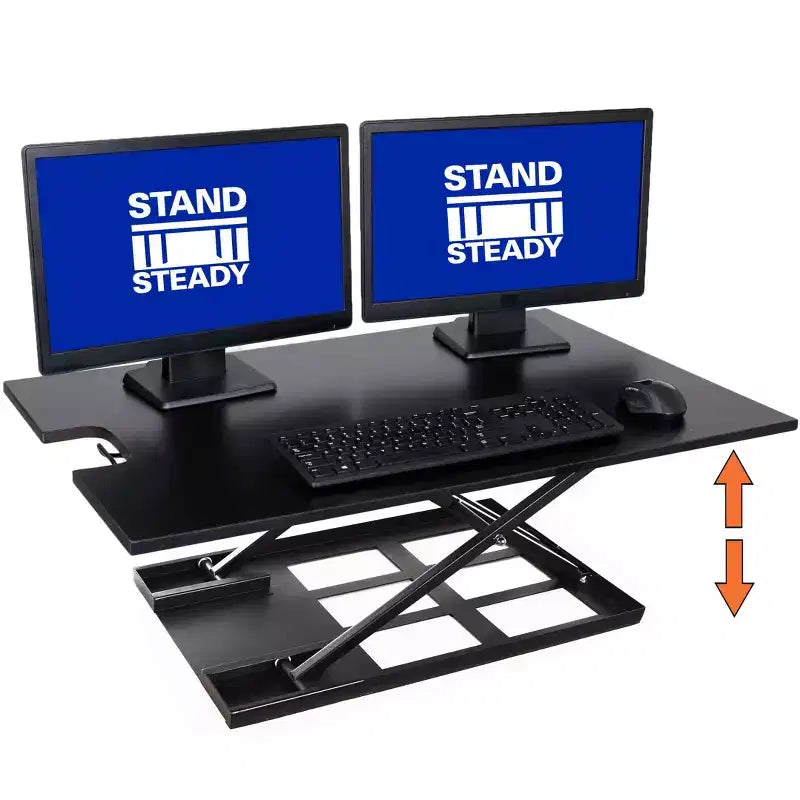 X-Elite Pro 36 convertitore da scrivania sit-stand con regolazione pneumatica dell'altezza, nero