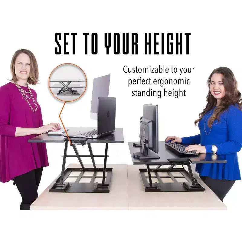 X-Elite Pro 36 convertitore da scrivania sit-stand con regolazione pneumatica dell'altezza, nero