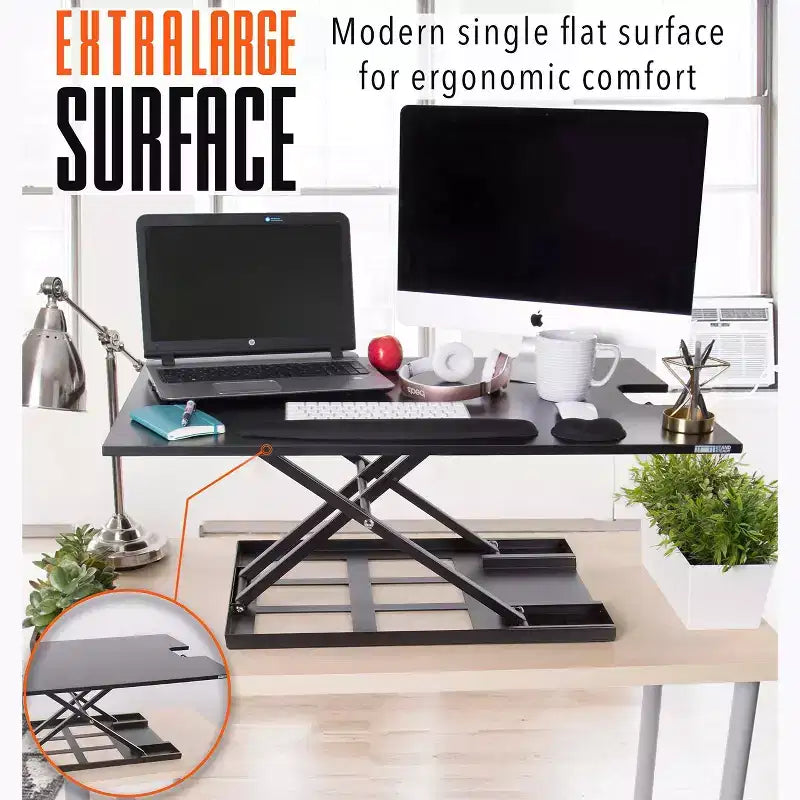 X-Elite Pro 36 convertitore da scrivania sit-stand con regolazione pneumatica dell'altezza, nero