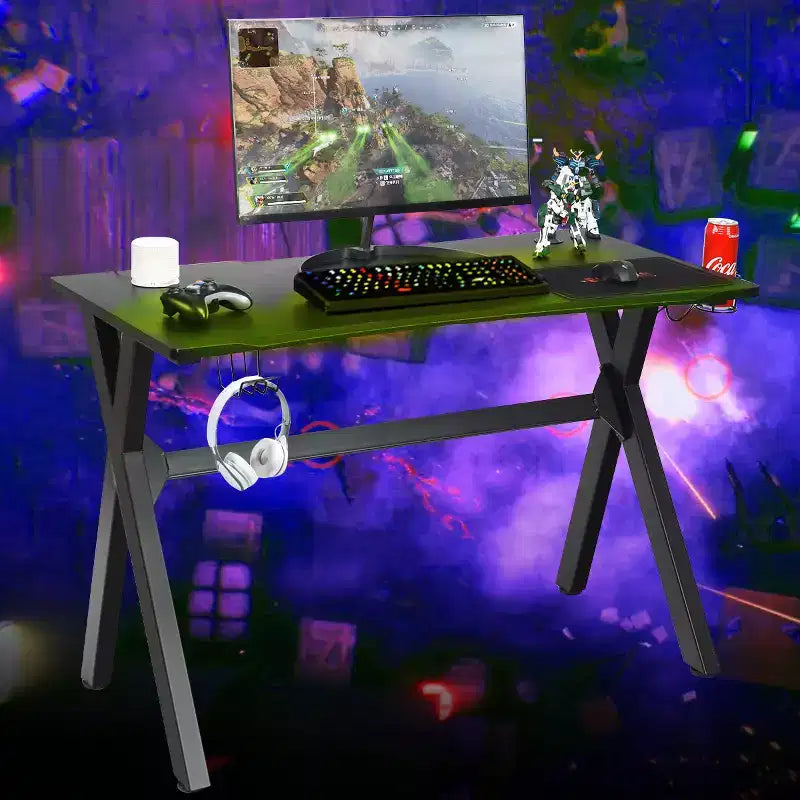 Scrivania da Gaming Tavolo per Computer con Portabicchieri e Gancio per Cuffie Postazione da Lavoro per Gamer