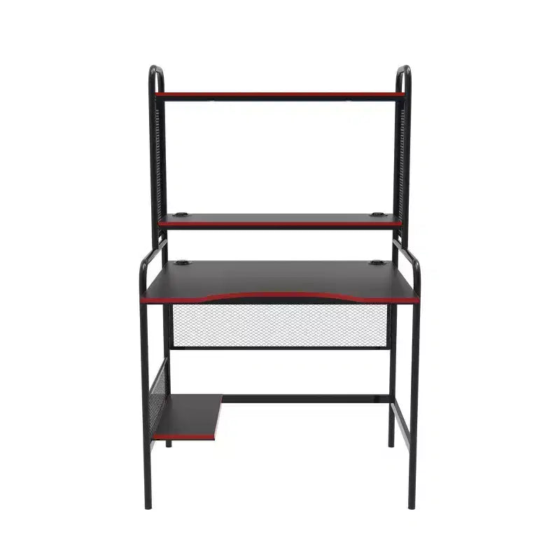 Scrivania da Gaming iCarus Mesh con Piano in Legno