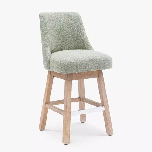 WestinTrends 26 Upholstered Swivel Counter Height Bar Stool, Desert Sage